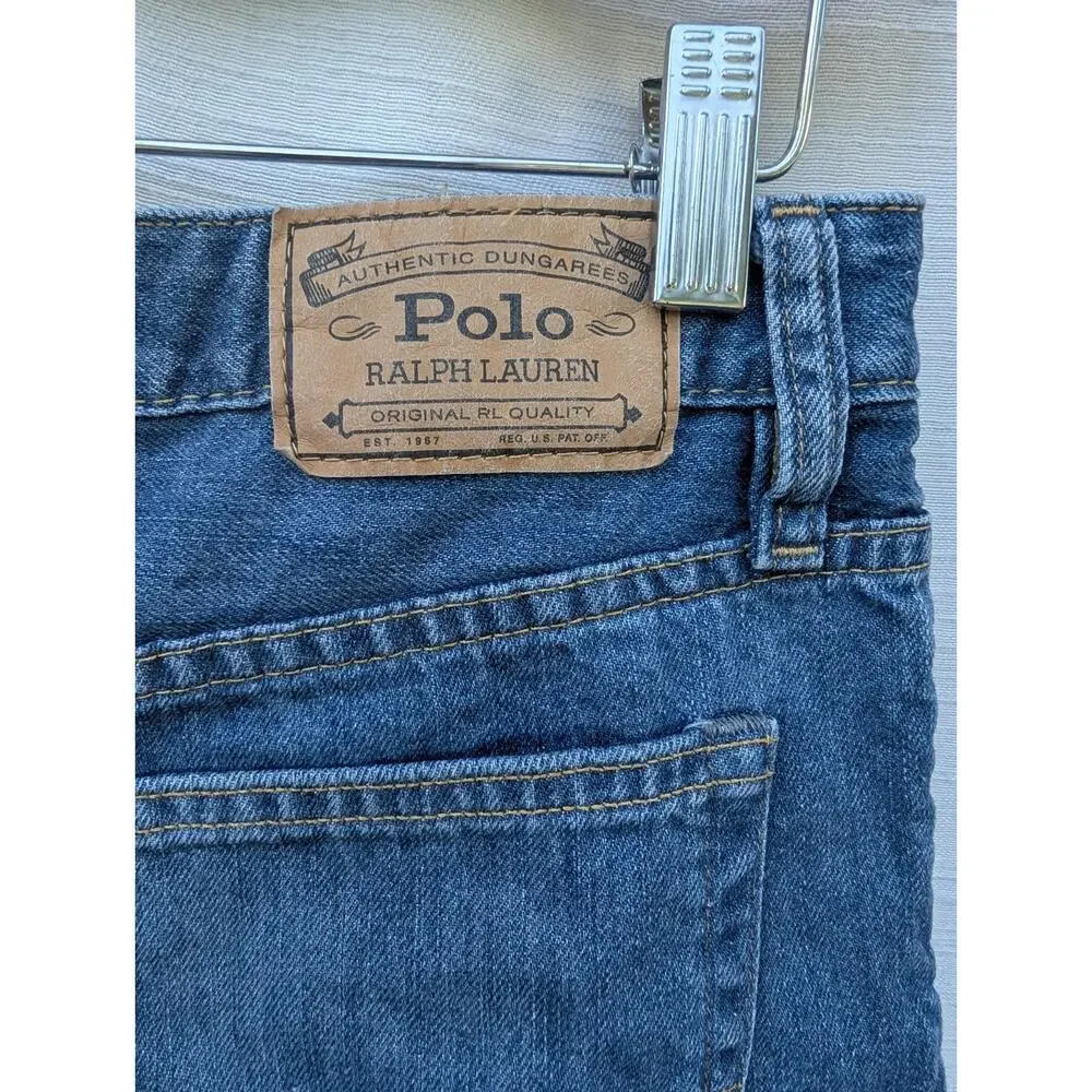 Polo Ralph Lauren Boys Slim Fit Straight Leg Jeans Sz 18‎ Cotton Medium Wash